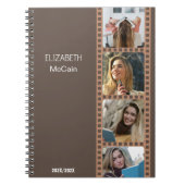 Bruine fotocabine - Trendy Modern gepersonaliseerd Notitieboek (Voorkant)