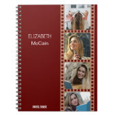 Bruine fotocabine - Trendy Modern gepersonaliseerd Notitieboek (Voorkant)