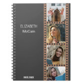 Bruine fotocabine - Trendy Modern gepersonaliseerd Notitieboek (Voorkant)