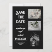 Bruine fotocabine trendy moderne save the date-huw kaart (Voorkant)
