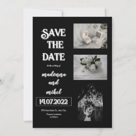 Bruine fotocabine trendy moderne save the date-huw kaart