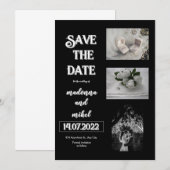 Bruine fotocabine trendy moderne save the date-huw kaart (Voorkant / Achterkant)