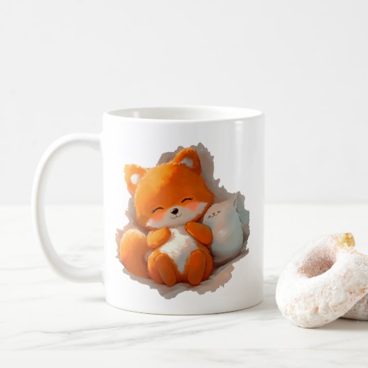 Bruine fox koffiemok (Met donut)