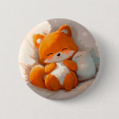 Bruine fox ronde button 5,7 cm (Voorkant)