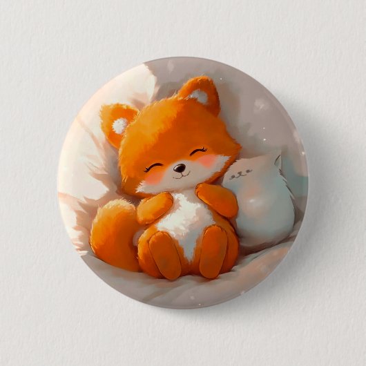 Bruine fox ronde button 5,7 cm (Voorkant)