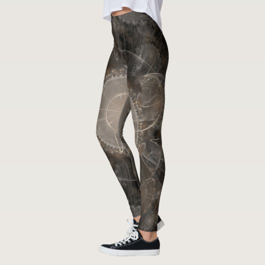 Bruine fractal Abstracte achtergrond Leggings (Links)