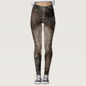Bruine fractal Abstracte achtergrond Leggings (Voorkant)