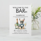 Bruine Franse Bulldog Bar Menu (Staand voorkant)