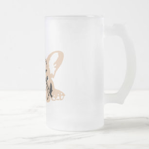 Bruine Franse Bulldog Matglas Bierpul