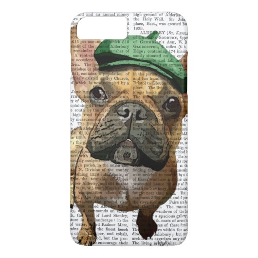 Bruine Franse Bulldog met groen Pet 2 Case-Mate iPhone Case (Achterkant)