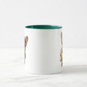 Bruine Franse Bulldog met groen Pet 2 Mok (Midden)