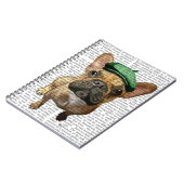Bruine Franse Bulldog met groen Pet 2 Notitieboek (Linkerzijde)