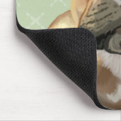 Bruine Franse Bulldog met groen Pet Muismat (Hoek)