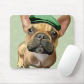 Bruine Franse Bulldog met groen Pet Muismat (Met muis)