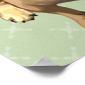 Bruine Franse Bulldog met groen Pet Poster (Hoek)