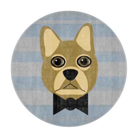 Bruine Franse Bulldog, Strepen Snijplank (Voorkant)