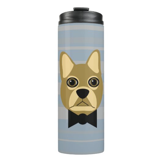 Bruine Franse Bulldog, Strepen Thermosbeker (Voorkant)