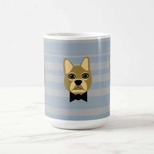 Bruine Franse Bulldog, Stripes Koffiemok (Center)