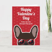 Bruine Franse Bulldog Valentijnskaart Kaart (Voorkant)