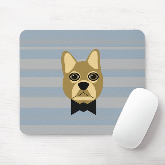 Bruine Frenchie Bulldog, Strepen Muismat (Met muis)