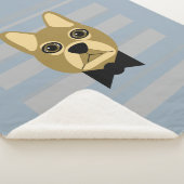 Bruine Frenchie Bulldog, Strepen Sherpa Deken (3/4)