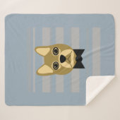 Bruine Frenchie Bulldog, Strepen Sherpa Deken (Voorkant (horizontaal))