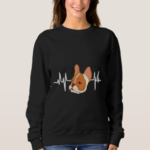 Bruine Frenchie Ekg Heartbeat Franse Bulldog Trui