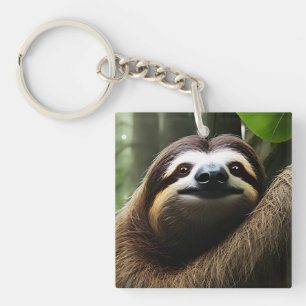 Bruine Fuzzy-sleuf, fotoblok Sleutelhanger