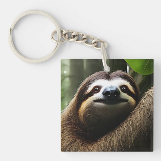 Bruine Fuzzy-sleuf, fotoblok Sleutelhanger (voorkant)