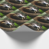 Bruine Fuzzy Sloth Cadeaupapier (Hoek)