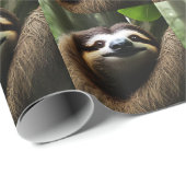 Bruine Fuzzy Sloth Cadeaupapier (Rol Hoek)
