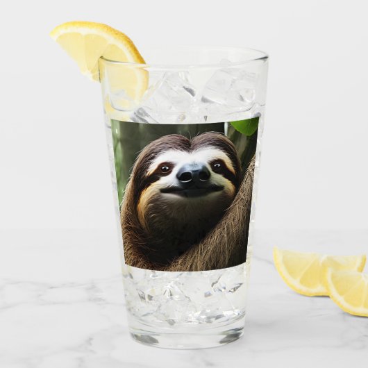 Bruine Fuzzy Sloth Glas (Voorkant ijs)