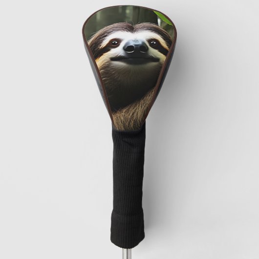 Bruine Fuzzy Sloth Golfheadcover (Voorkant)