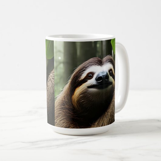 Bruine Fuzzy Sloth, koffie-Mok Koffiemok (Voorkant rechts)