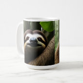 Bruine Fuzzy Sloth, koffie-Mok Koffiemok (Voorkant links)