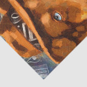 Bruine Gangster Hond met Blauwe Ogen Decoupage Tissuepapier (Detail)