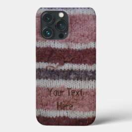 Bruine gebreide strepen stijl Fun Gebreid iPhone 13 Pro Hoesje