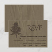 Bruine gegaufreerde bomen Ssepia bruiloft RSVP-kaa RSVP Kaartje (Voorkant / Achterkant)