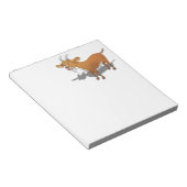 bruine geit met cartoon notitieblok (Schuin)