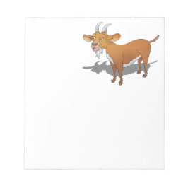 bruine geit met cartoon notitieblok