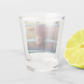Bruine geit shot glas (Achterkant)