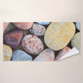 Bruine gele en grijze stenen badhanddoek (Badhanddoek)