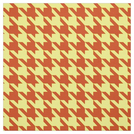 Bruine Gele Houndstooth Schotse ruit Stof (Swatch)