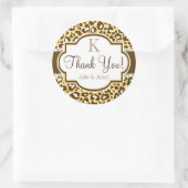 Bruine, gele luipaard dierenprint dank u ronde sticker (Tas)