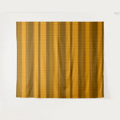 Bruine gele monochrome strepen wandkleed (Voorkant (horizontaal))