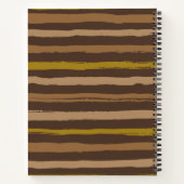 Bruine & gele strepen Gepersonaliseerde namen Notitieboek (Achterkant)