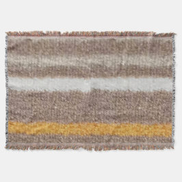 Bruine, gele, witte pluche strepen deken