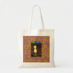 Bruine Geometrische Cartoon Theme Canvas tas