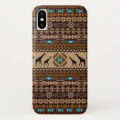 Bruine Geometrische Etnische PatroonAfrikaanse Gir Case-Mate iPhone Case (Achterkant)