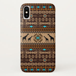 Bruine Geometrische Etnische PatroonAfrikaanse Gir Case-Mate iPhone Case
